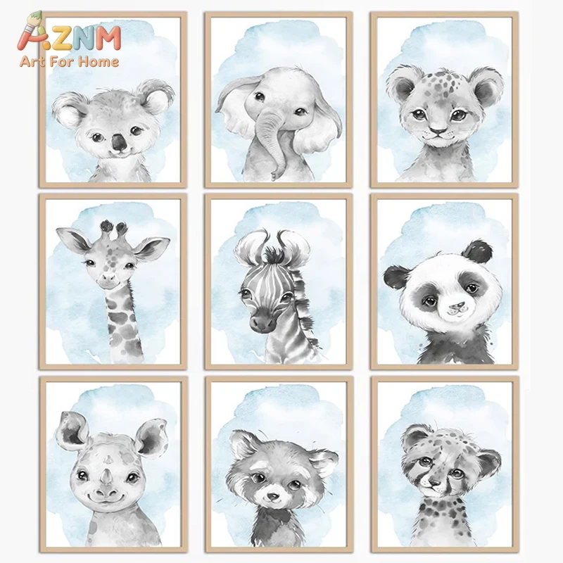 Baby Nursery Elephant - Baby Wild Animal Room Decorative Posters