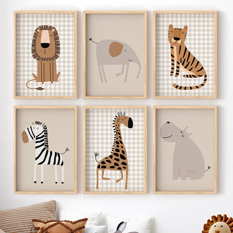 Baby Nursery Elephant - (No frame)Lion Tiger Elephant Giraffe Jungle