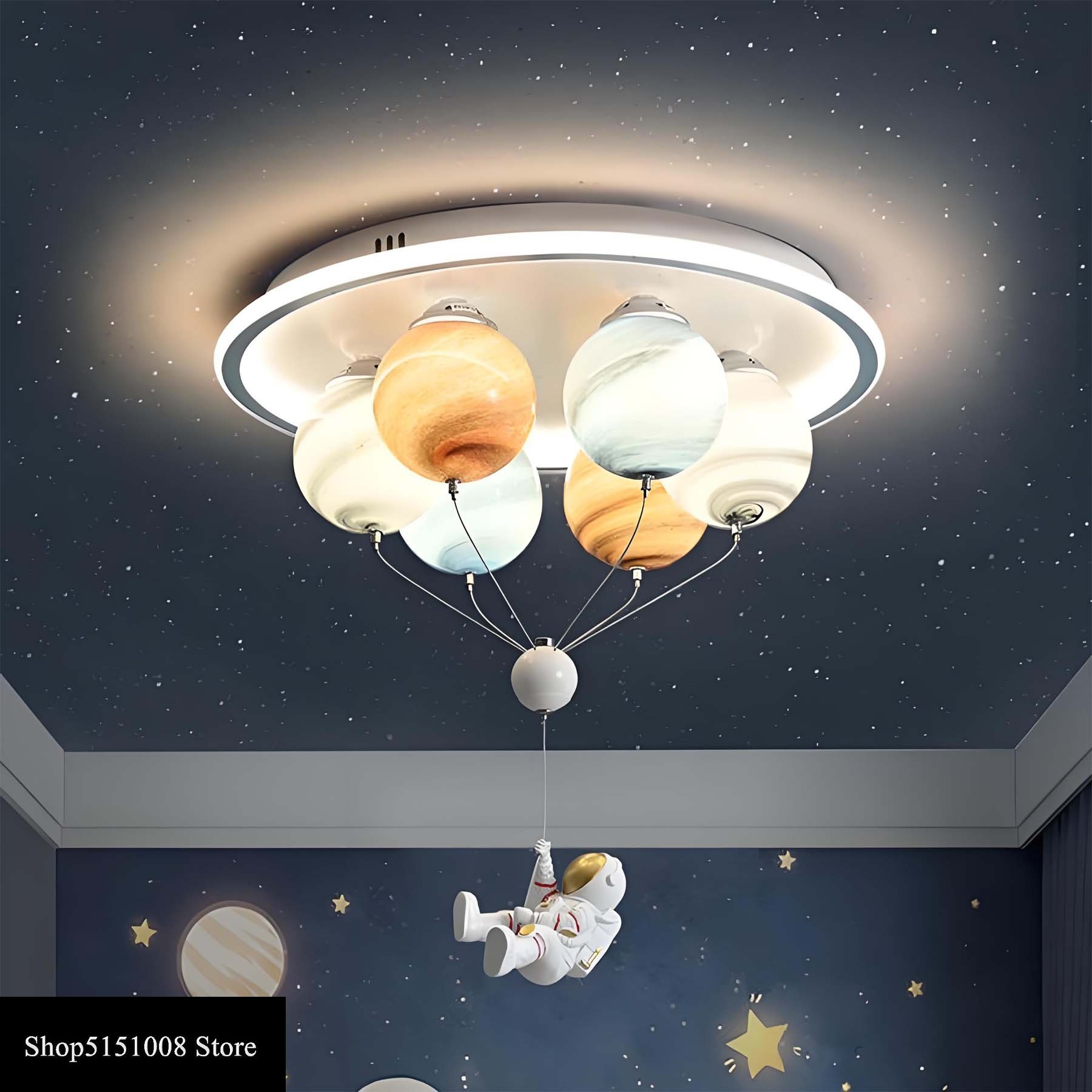 Baby Nursery Ceiling Light - Modern Astronaut Led Ceiling Light Creative