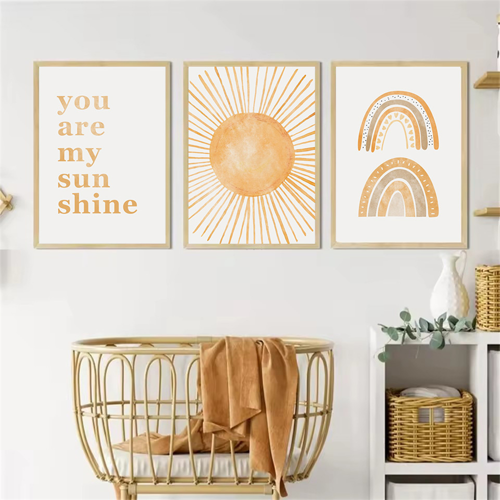 Baby Nursery You Are My Sunshine - Boho Rainbow Sun Posters Abstract Wall