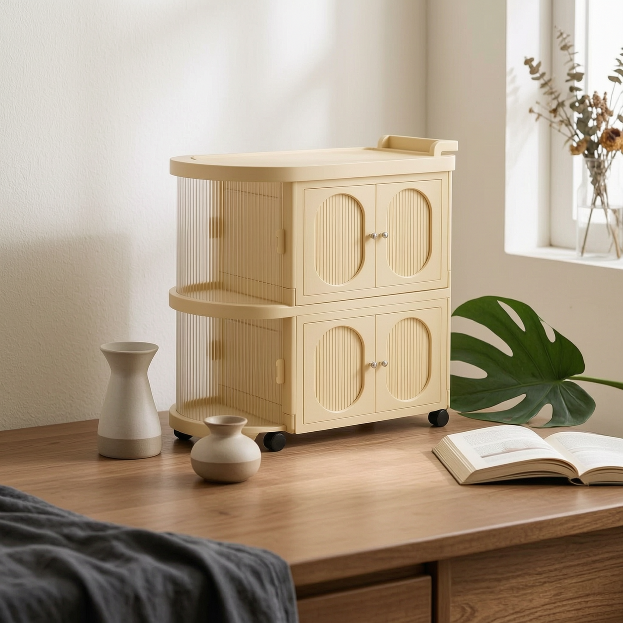 Baby Nursery Handles - Two-Tier Nursery Cabinet Mobile Folding Baby