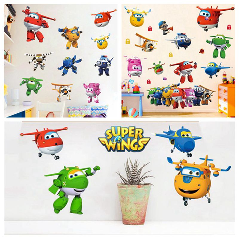 Hot Cartoon Super Wings Deform - Baby Nursery Wall Stickers ulasan dan harga