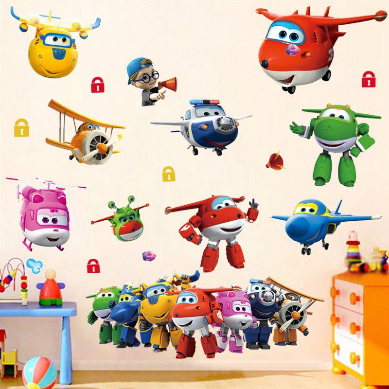 Hot Cartoon Super Wings Deform - Baby Nursery Wall Stickers ulasan dan harga