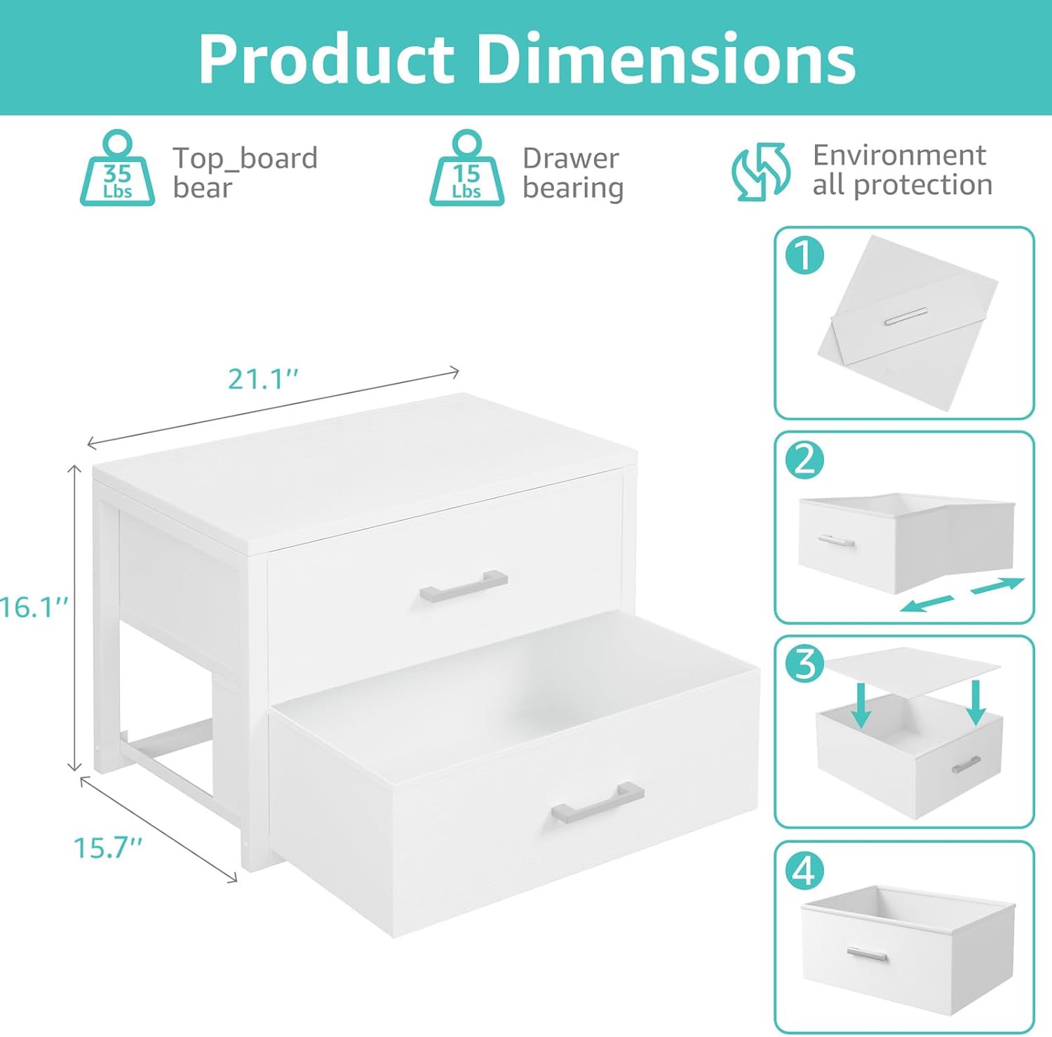 Stackable Storage Drawers Clos - Drawer Dresser White ulasan dan harga