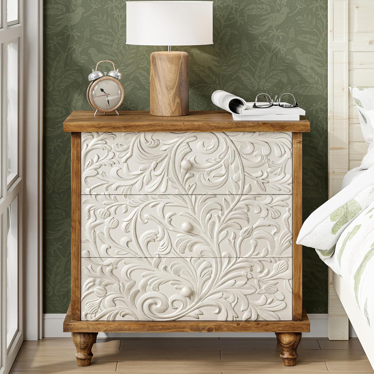 3 Drawer Farmhouse Dresser Emb - Drawer Dresser White ulasan dan harga