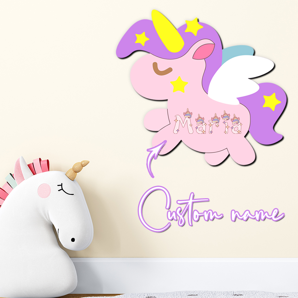 Custom Unicorn Wooden Name Sig - Baby Nursery Name ulasan dan harga