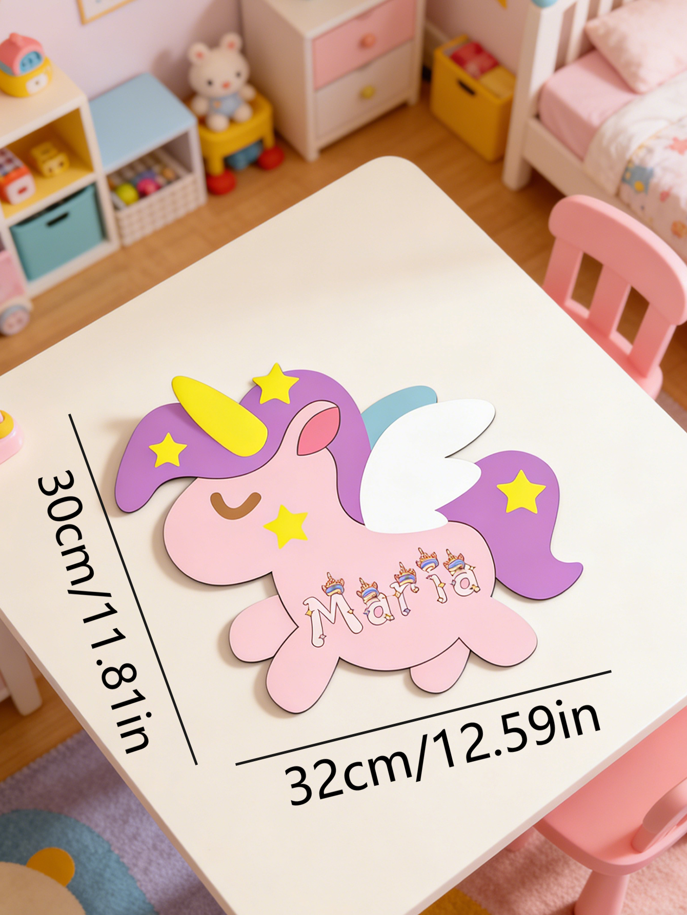 Custom Unicorn Wooden Name Sig - Baby Nursery Name ulasan dan harga