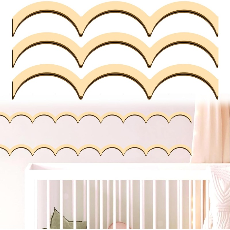 36Pcs Unfinished Wood Trim Mol - Baby Nursery Wall Stickers ulasan dan harga