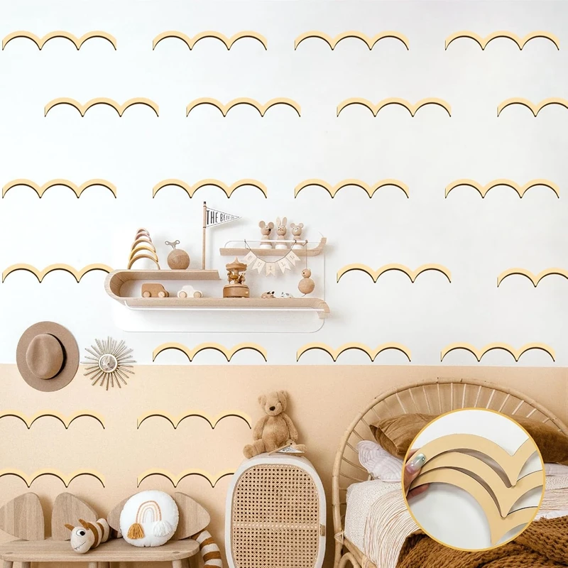 36Pcs Unfinished Wood Trim Mol - Baby Nursery Wall Stickers ulasan dan harga