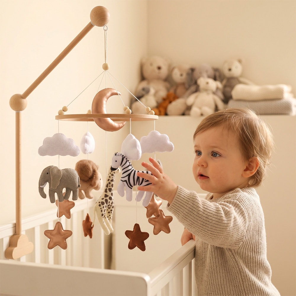 Crib Mobile Bed Bell Wooden Ba - Crib Mobile Musical ulasan dan harga