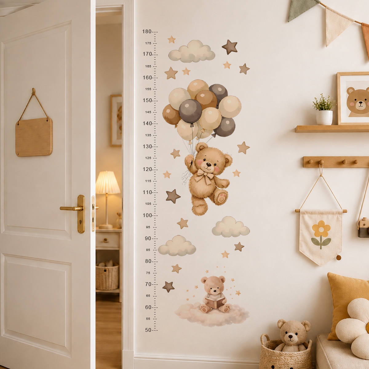 Bohemia Cute Bear Height Chart - Baby Nursery Wall Stickers ulasan dan harga