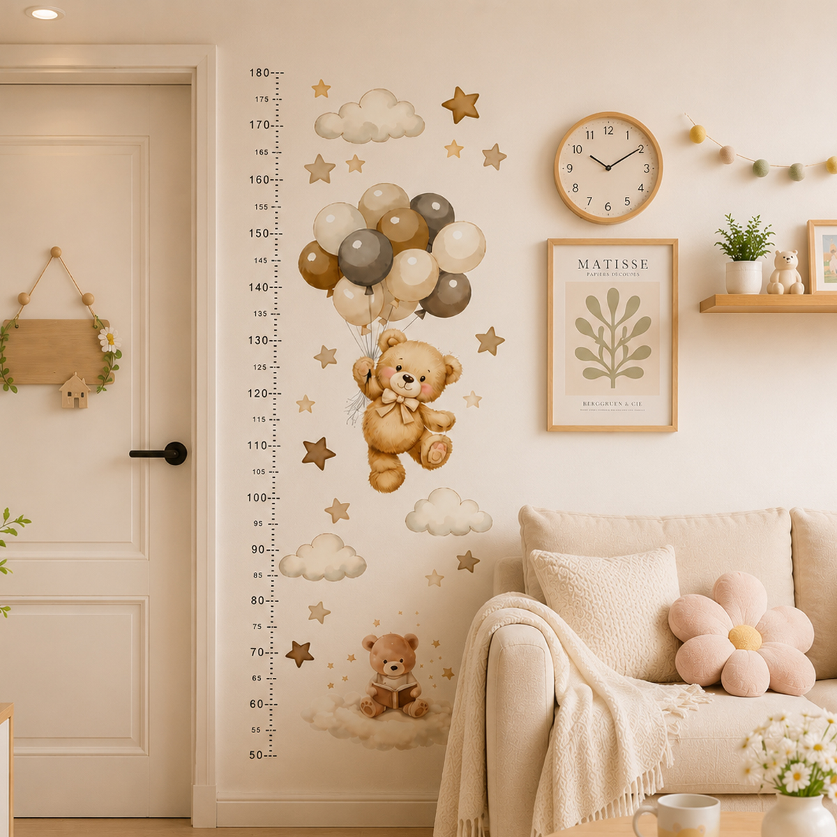 Bohemia Cute Bear Height Chart - Baby Nursery Wall Stickers ulasan dan harga