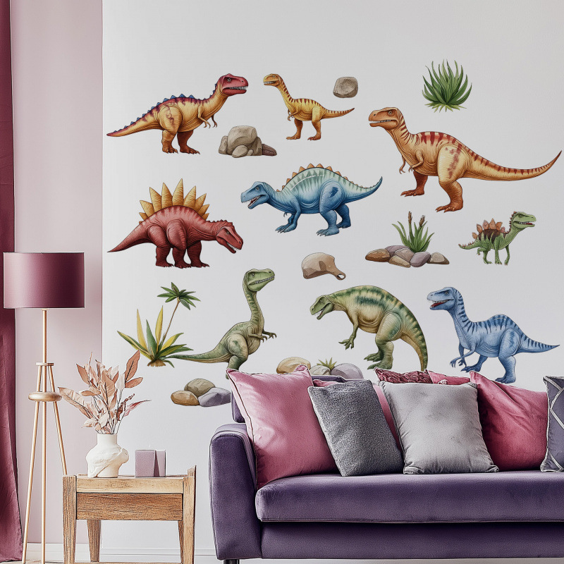Dinosaur Wall Sticker Baby Kid - Baby Nursery Mural Wallpaper ulasan dan harga