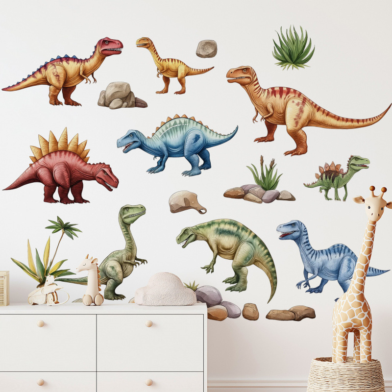 Dinosaur Wall Sticker Baby Kid - Baby Nursery Mural Wallpaper ulasan dan harga