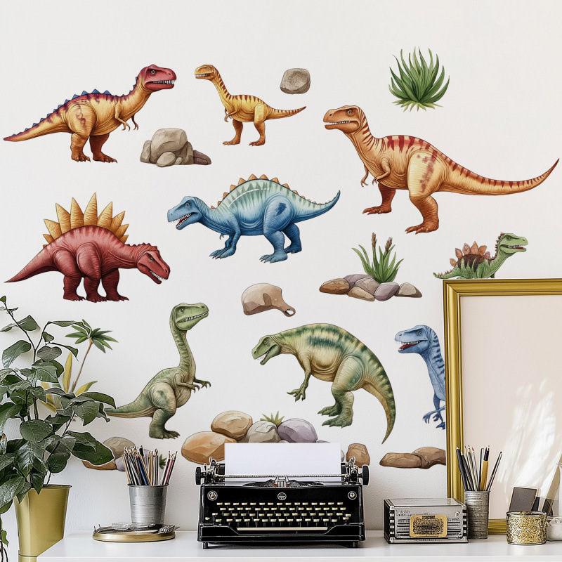Dinosaur Wall Sticker Baby Kid - Baby Nursery Mural Wallpaper ulasan dan harga