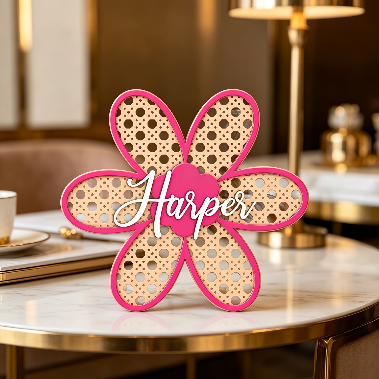Personalized Boho Rattan Flowe - Baby Nursery Name ulasan dan harga