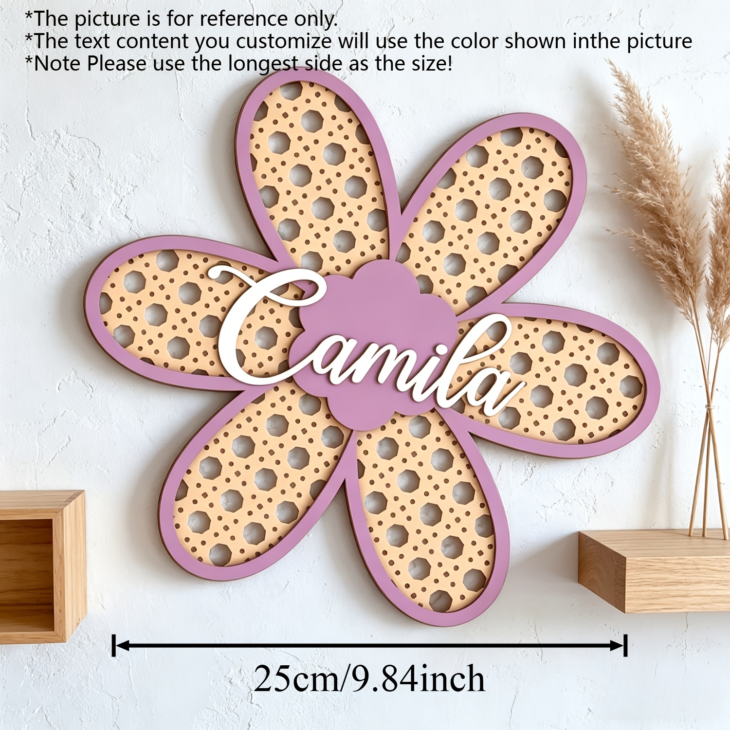 Personalized Boho Rattan Flowe - Baby Nursery Name ulasan dan harga