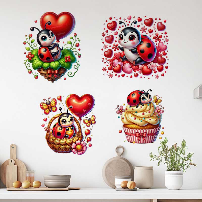 Cute Ladybug Wall Sticker Baby - Baby Nursery Mural Wallpaper ulasan dan harga