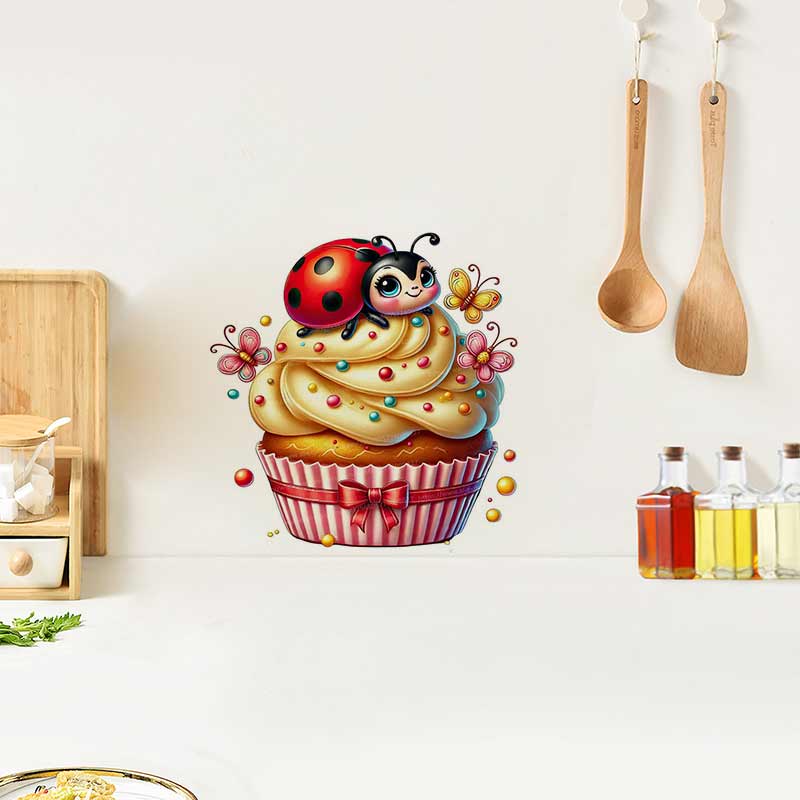 Cute Ladybug Wall Sticker Baby - Baby Nursery Mural Wallpaper ulasan dan harga