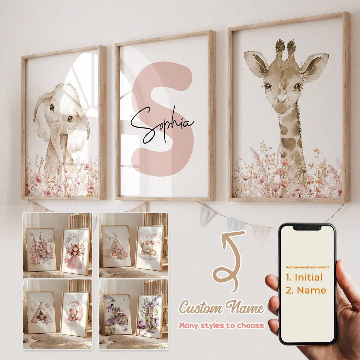 Custom Name Nursery Wall Art S - Baby Nursery Name ulasan dan harga