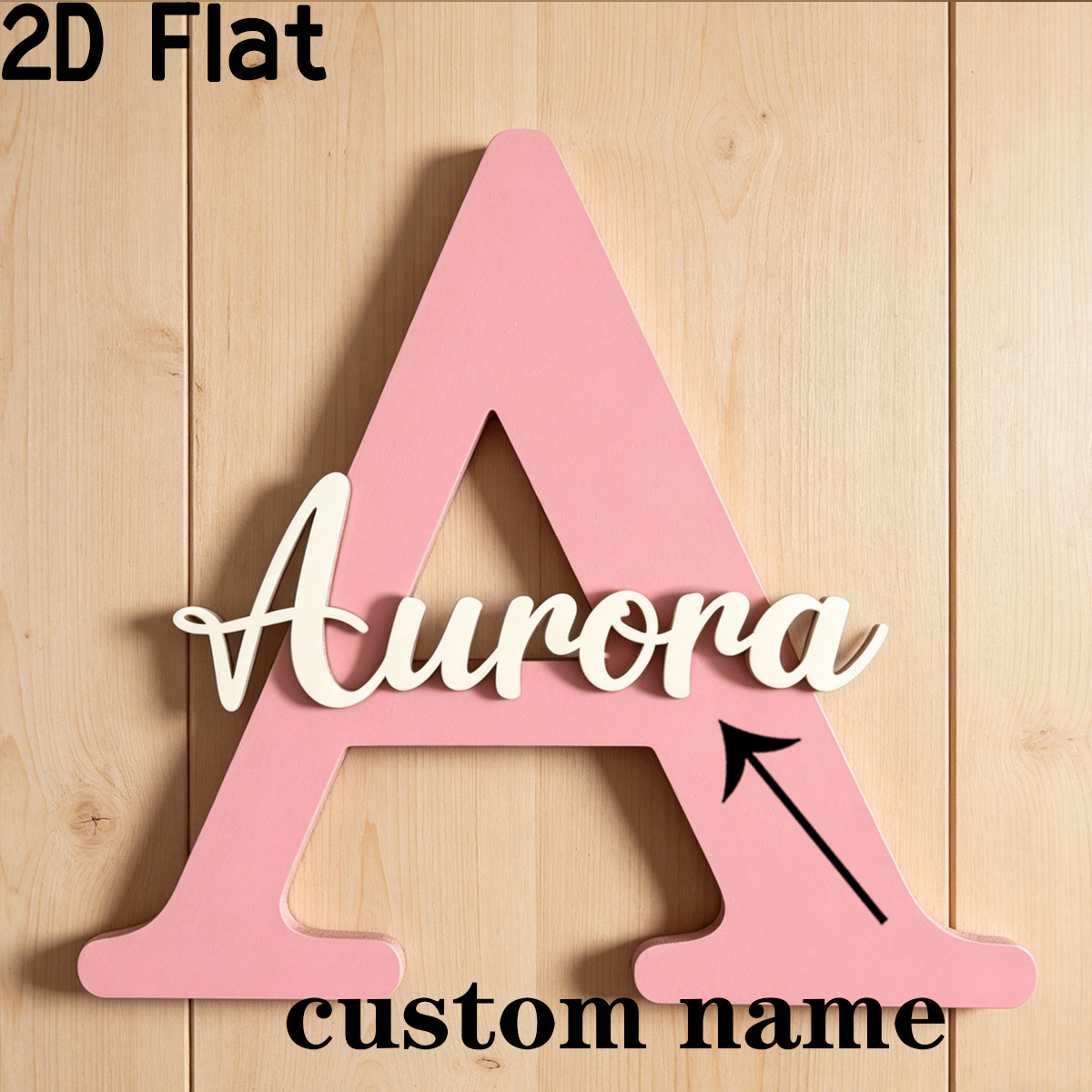 1Pc Custom Pink Alphabet A Woo - Baby Nursery Pink ulasan dan harga