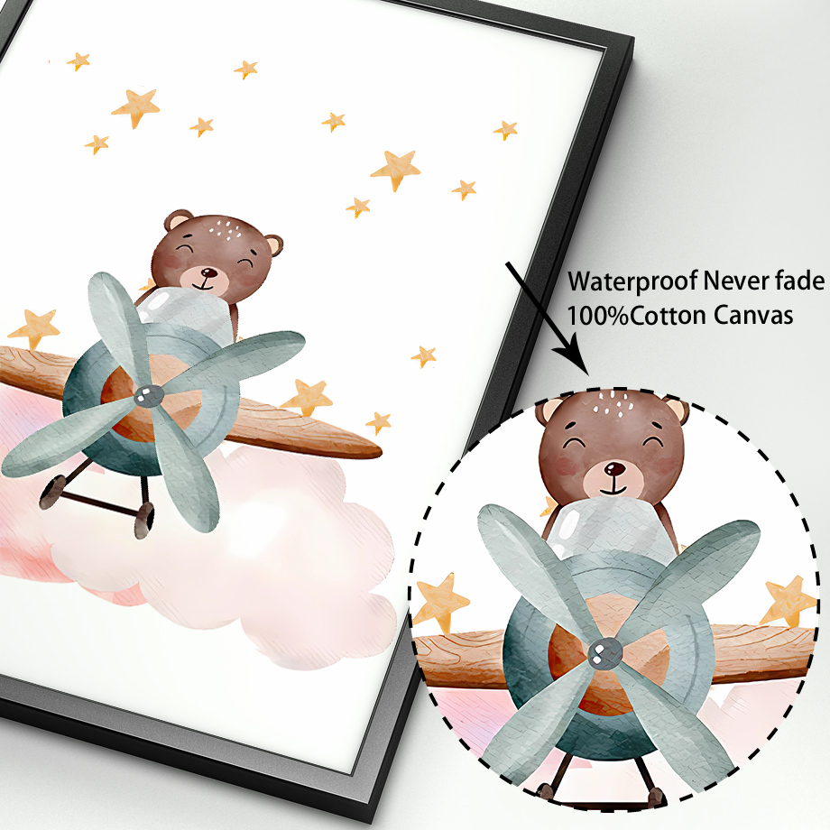 Frameless,Boho Balloon Airplan - Baby Nursery Elephant ulasan dan harga