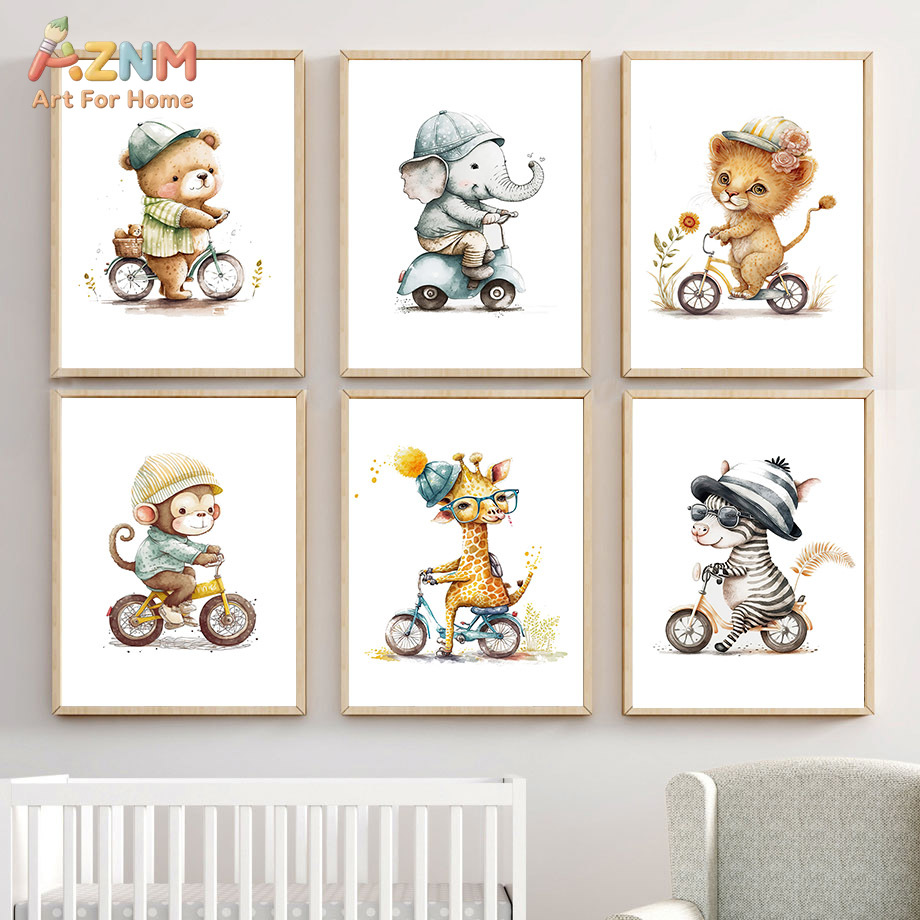 AZNM Watercolor Cute Safari An - Baby Nursery Elephant ulasan dan harga
