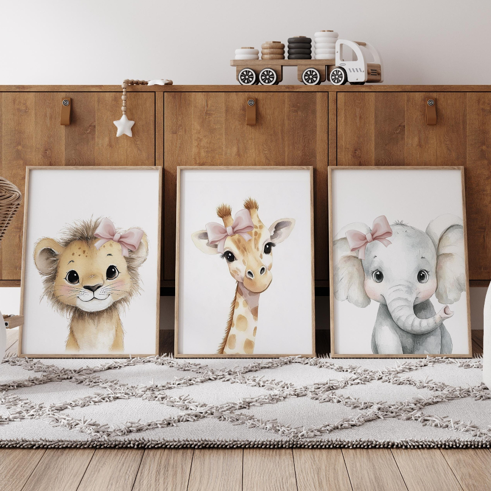 Baby Girl Nursery Wall Art Set - Baby Nursery Elephant ulasan dan harga