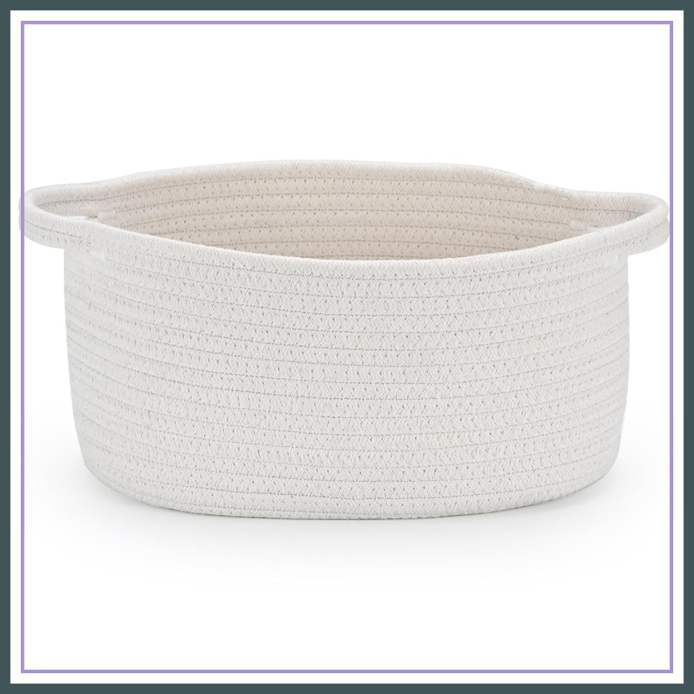Medium Woven Cotton Rope Baske - Baby Nursery Handles ulasan dan harga