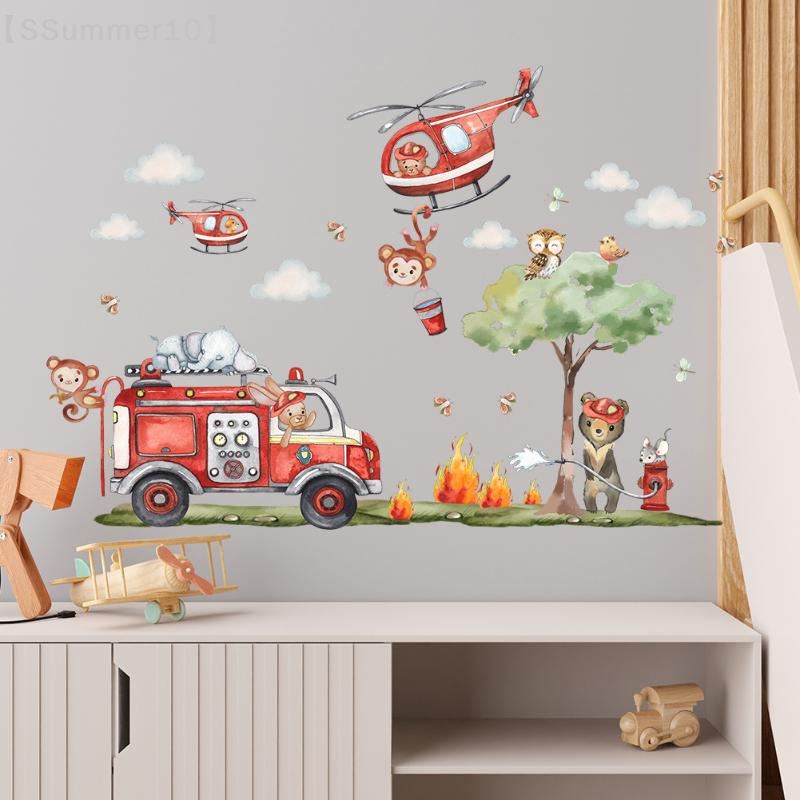 【SSummer10】Cartoon Animal Fire - Baby Nursery Wall Stickers ulasan dan harga