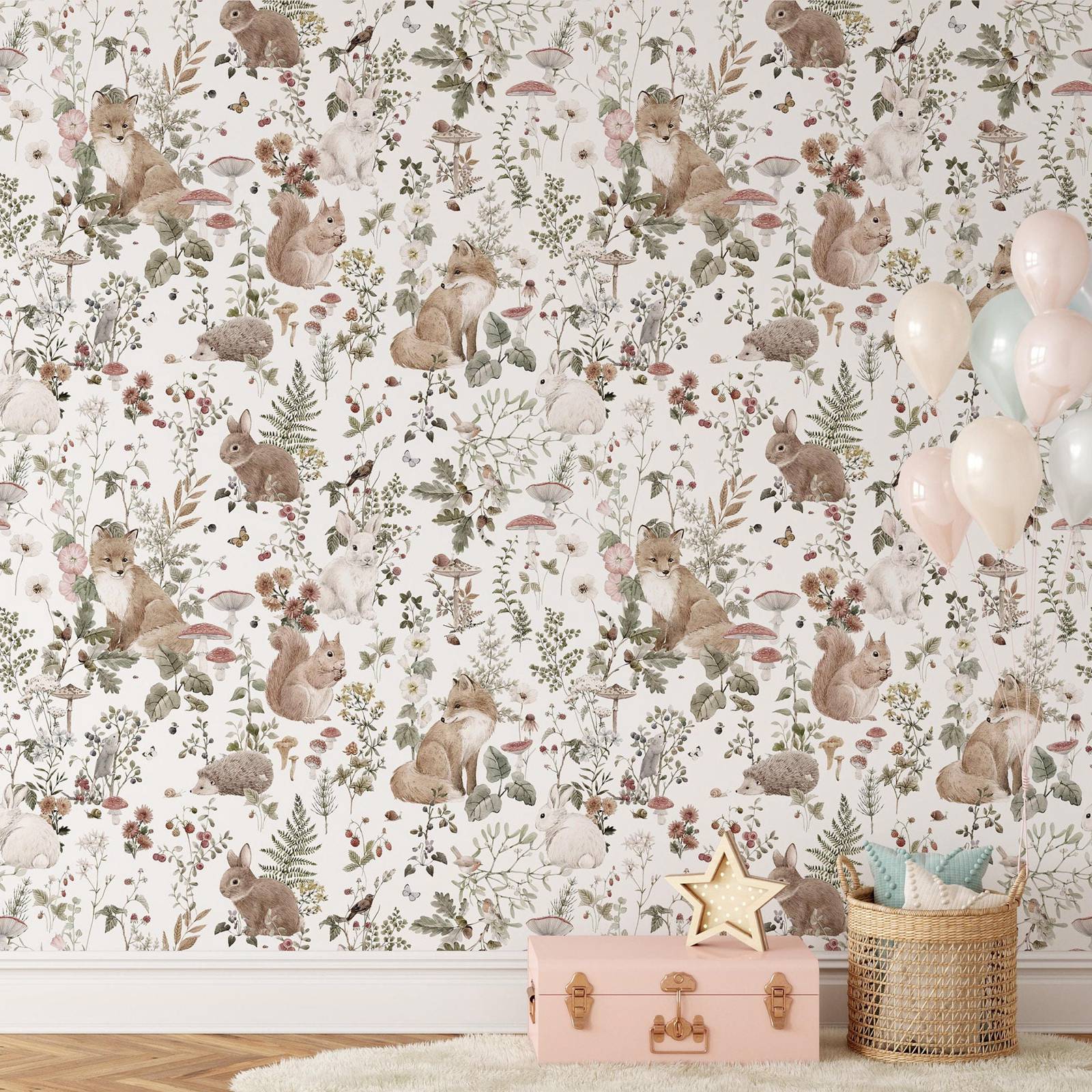 Forest Babies MuraL, Boys Nurs - Baby Nursery Mural Wallpaper ulasan dan harga