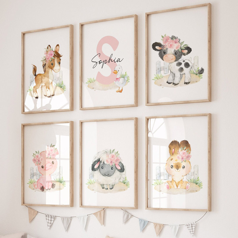 Pink Horse Rabbit Chicken Pig  - Baby Nursery Pink ulasan dan harga