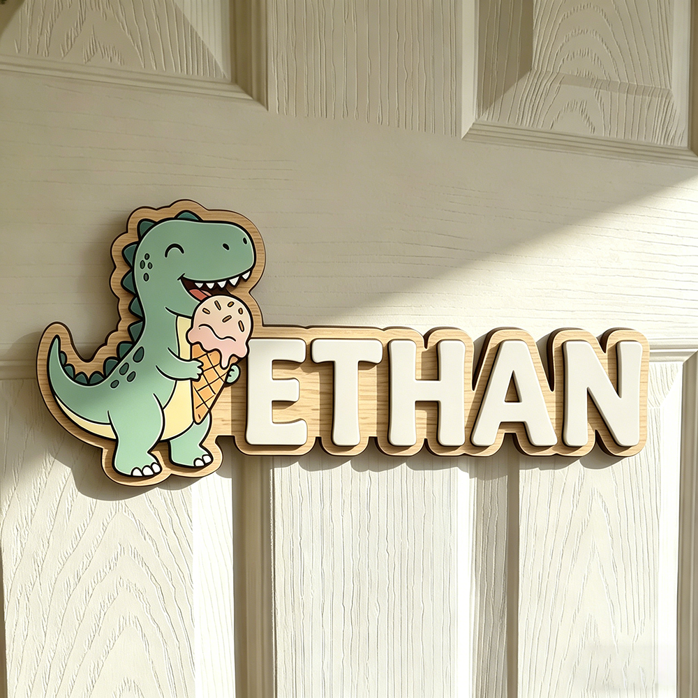 Whimsical Ice Cream Dinosaur C - Baby Nursery Name ulasan dan harga