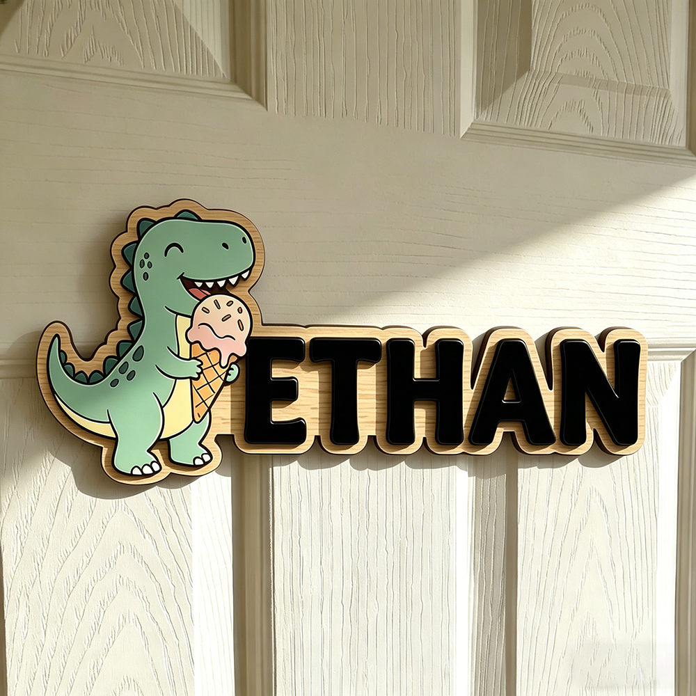Whimsical Ice Cream Dinosaur C - Baby Nursery Name ulasan dan harga