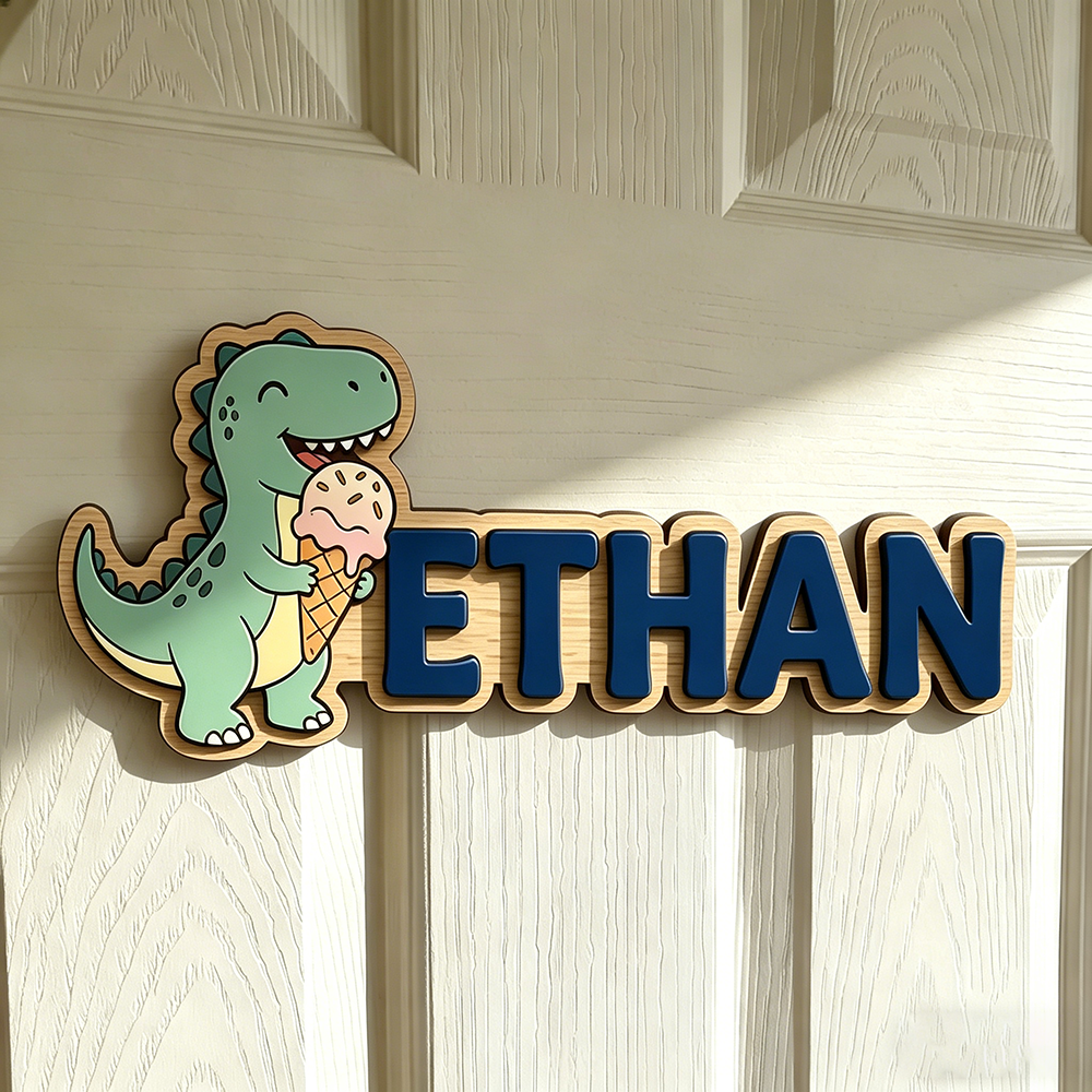 Whimsical Ice Cream Dinosaur C - Baby Nursery Name ulasan dan harga