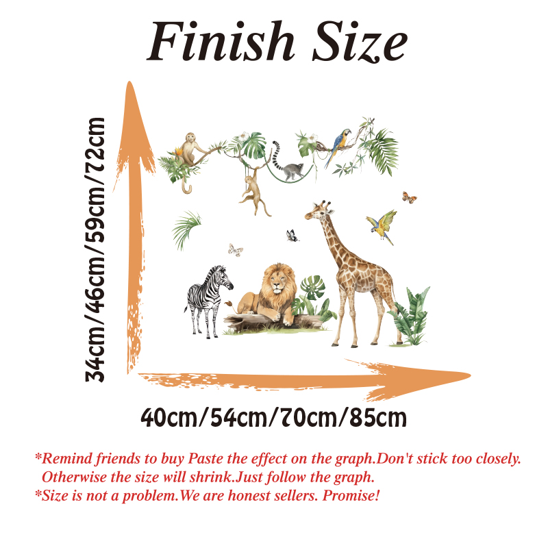 Large Jungle Animal Tropical L - Baby Nursery Wall Stickers ulasan dan harga