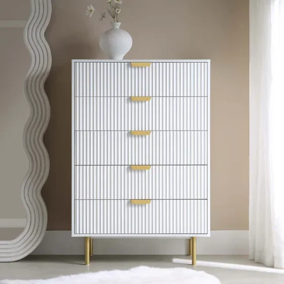 A Modern Style Large Storage S - Drawer Dresser White ulasan dan harga