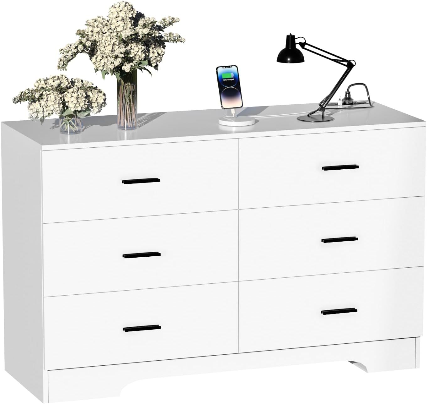 Dresser with Power Outlets Woo - Drawer Dresser White ulasan dan harga