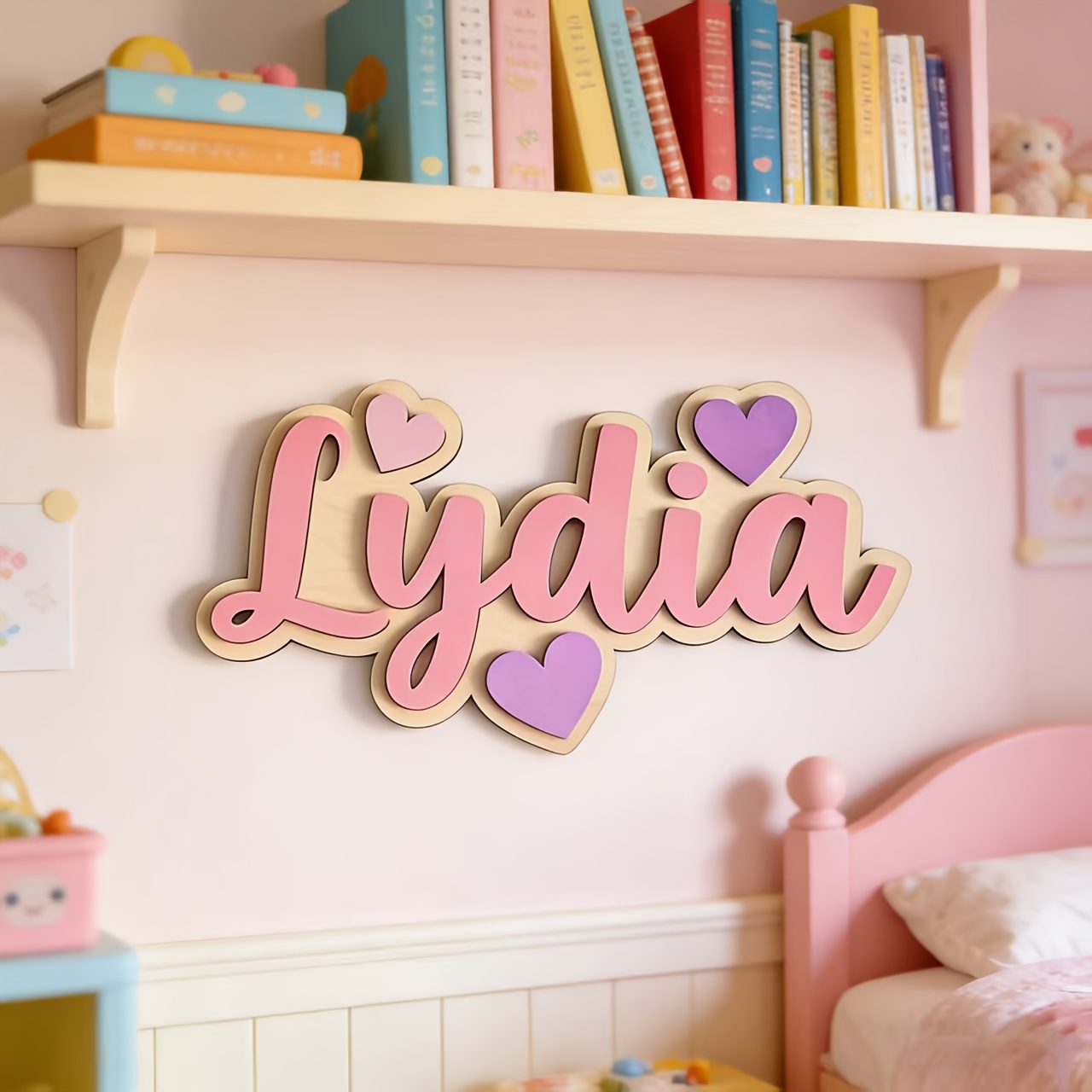 Personalized Gradient Heart Na - Baby Nursery Name ulasan dan harga