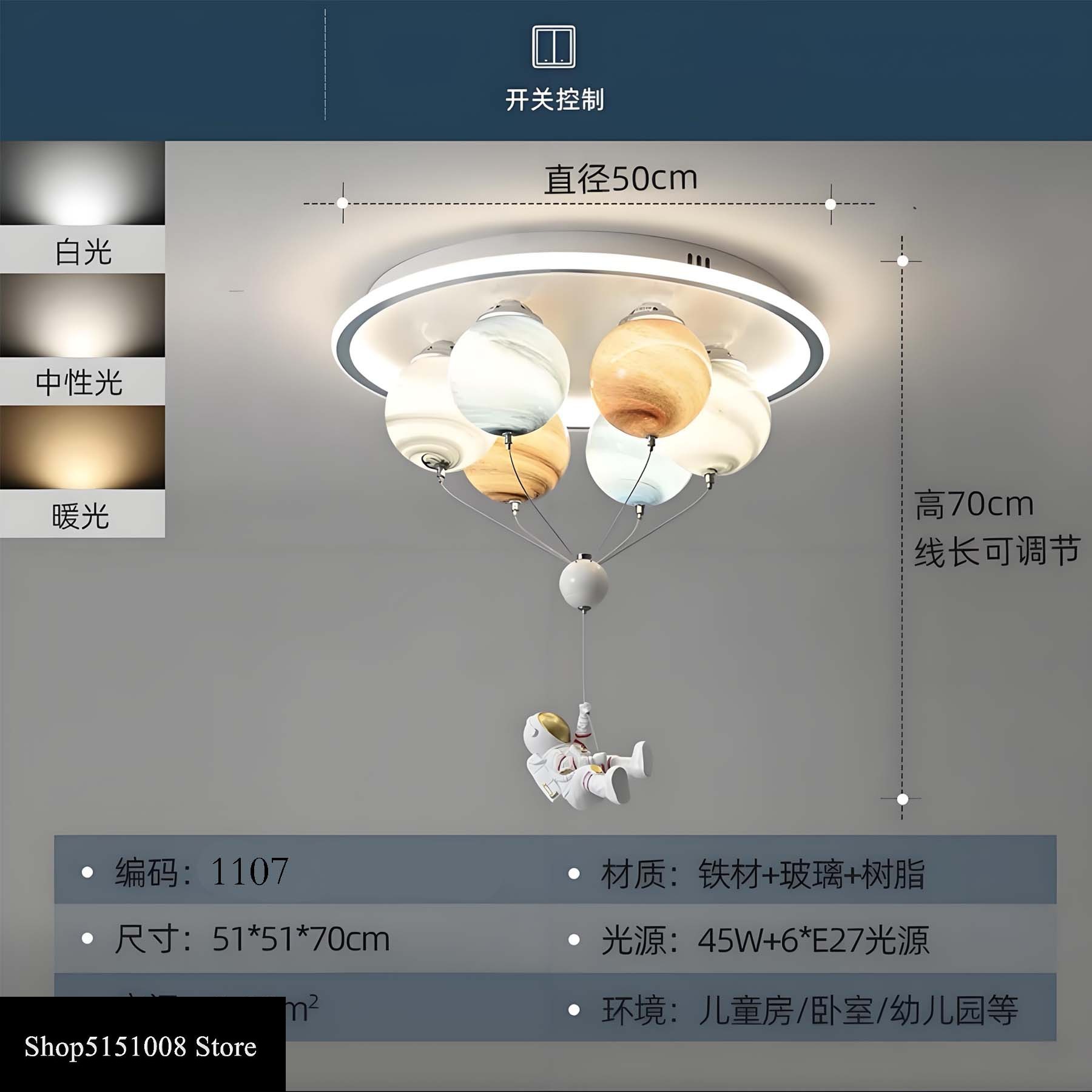 Modern Astronaut Led Ceiling L - Baby Nursery Ceiling Light ulasan dan harga