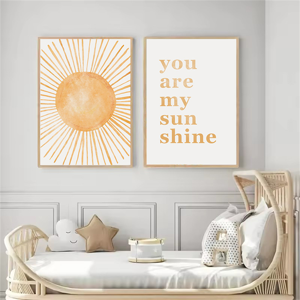 Boho Rainbow Sun Posters Abstr - Baby Nursery You Are My Sunshine ulasan dan harga