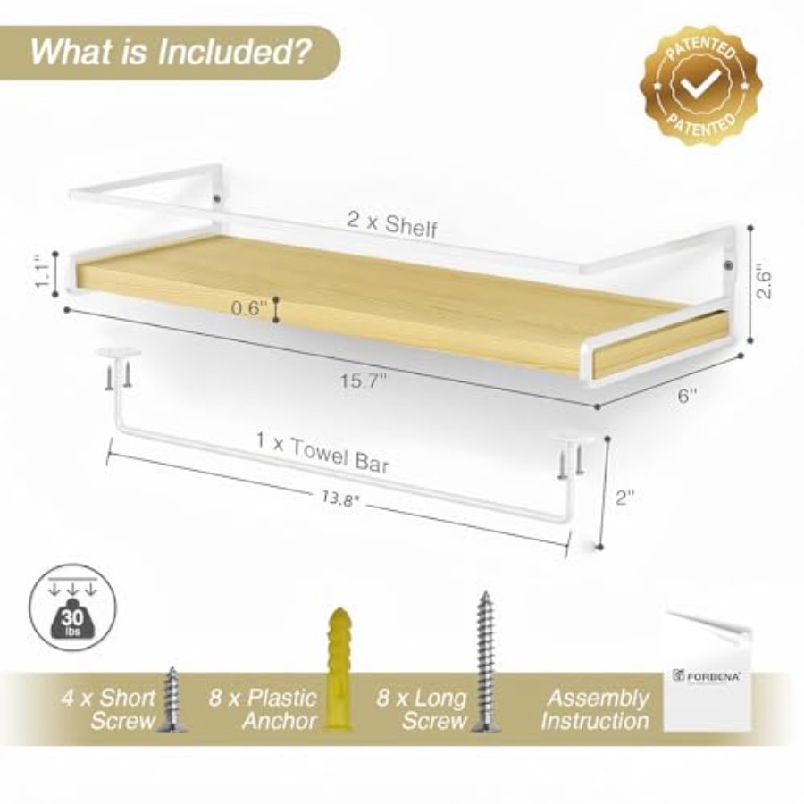Floating Shelves for Wall with - Baby Nursery Books ulasan dan harga