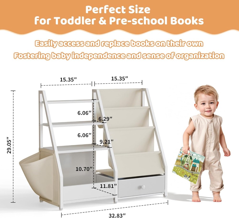 Kids Bookshelf and Toy Storage - Baby Nursery Books ulasan dan harga