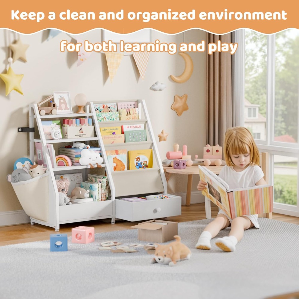 Kids Bookshelf and Toy Storage - Baby Nursery Books ulasan dan harga