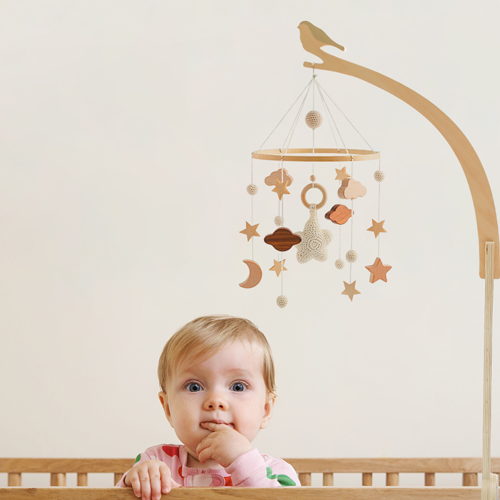 Baby Wooden Little Birdie Bed  - Crib Mobile Musical ulasan dan harga