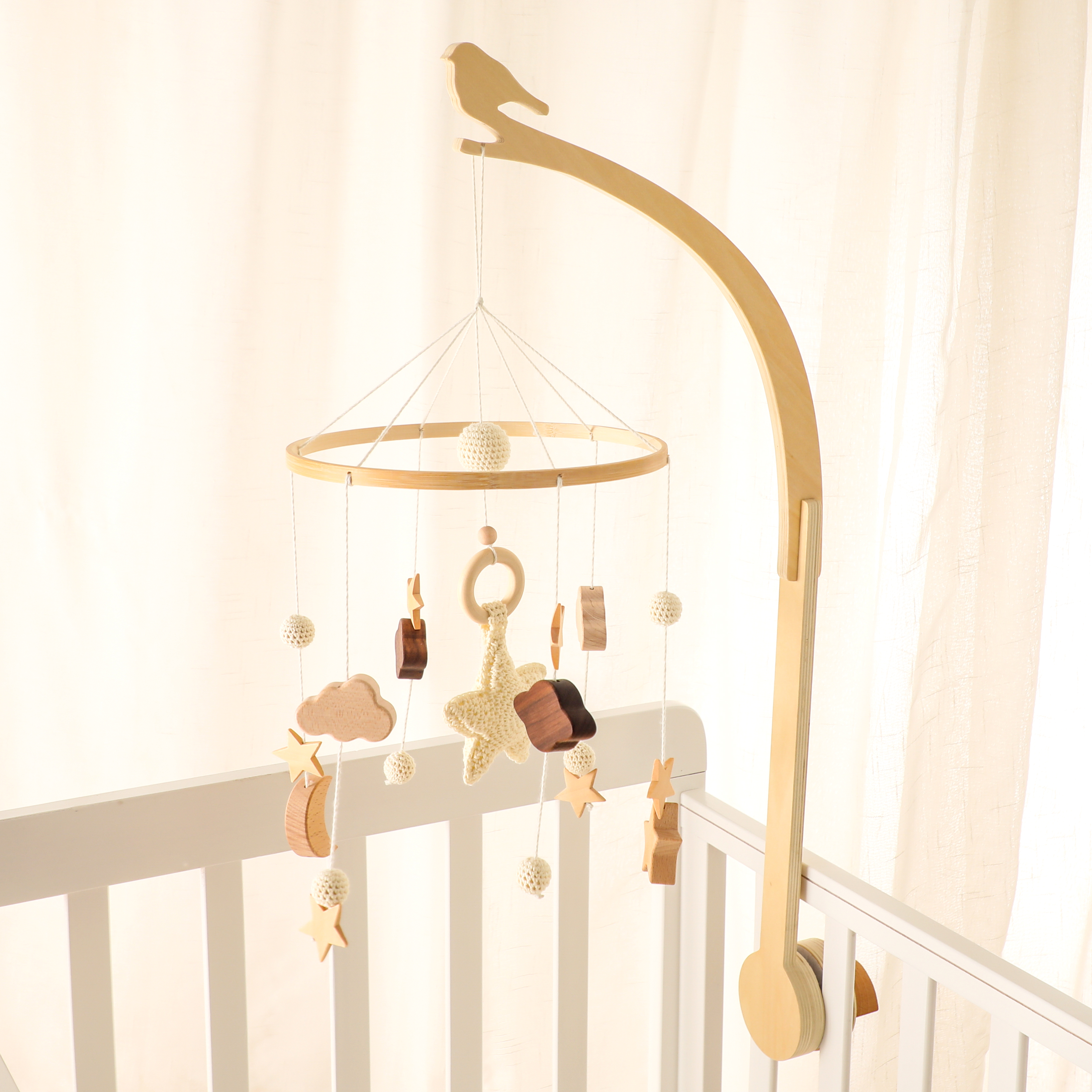 Baby Wooden Little Birdie Bed  - Crib Mobile Musical ulasan dan harga