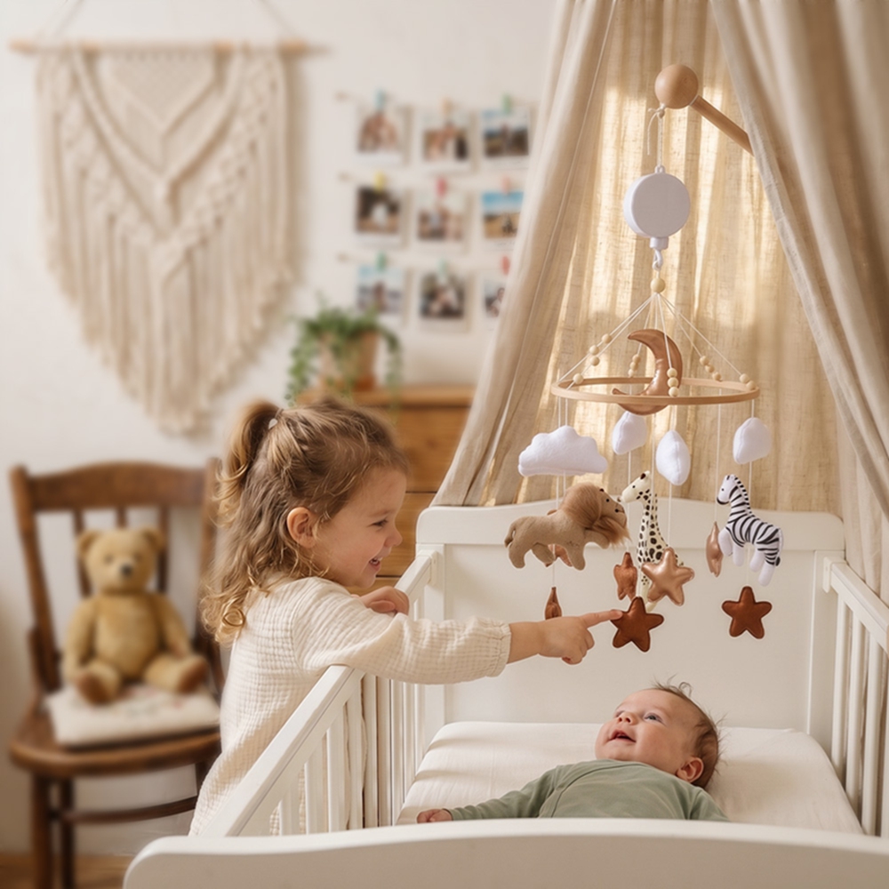 Wooden Bed Bell Baby Crib Mobi - Crib Mobile Musical ulasan dan harga