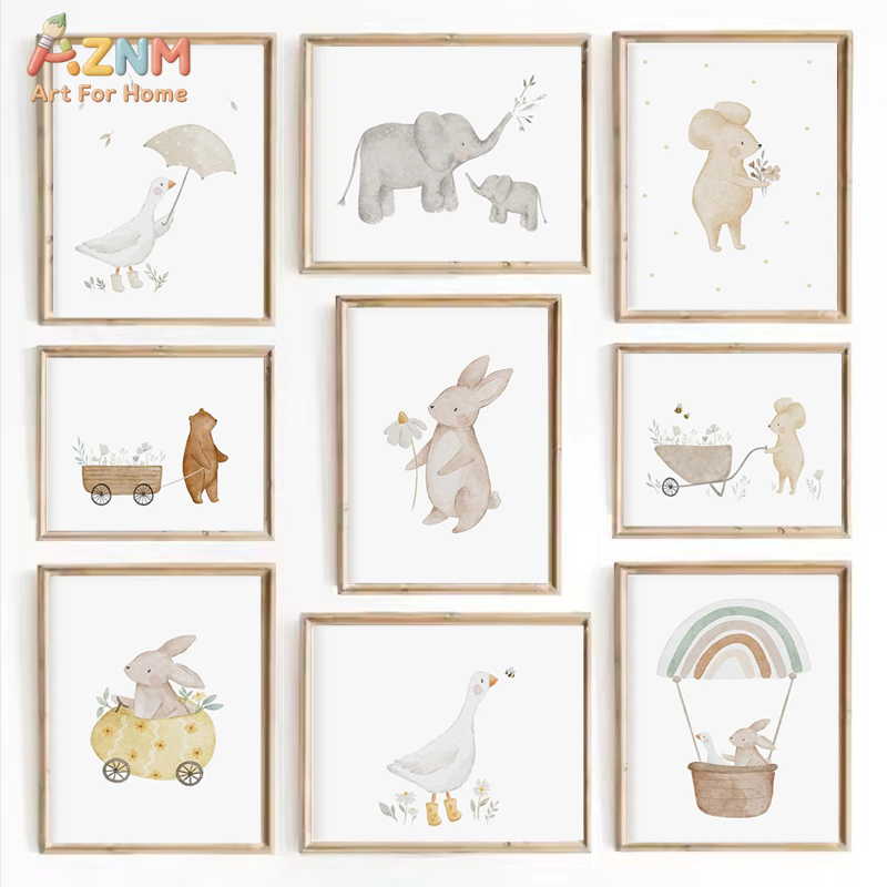 AZNM Watercolor Neutral Baby A - Baby Nursery Gender Neutral ulasan dan harga