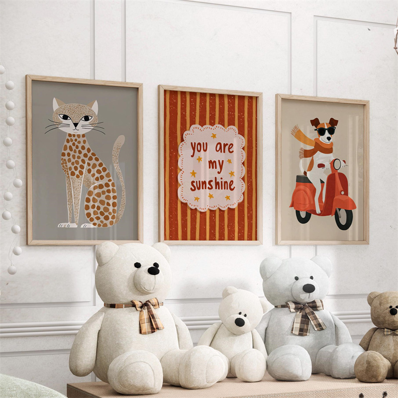 1/3pcs Set Cheetah and Dog Pos - Baby Nursery You Are My Sunshine ulasan dan harga