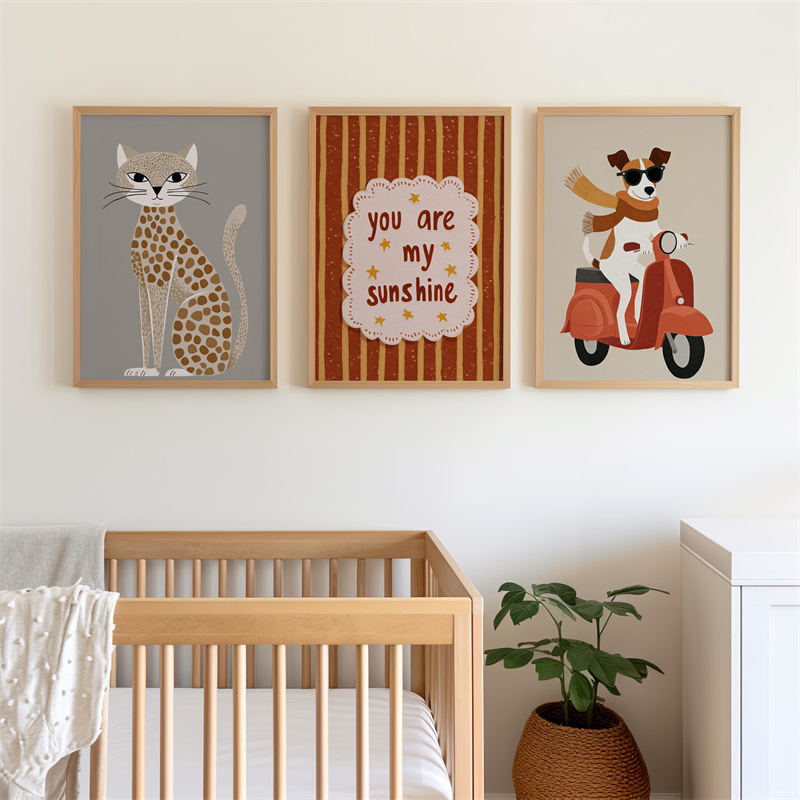 1/3pcs Set Cheetah and Dog Pos - Baby Nursery You Are My Sunshine ulasan dan harga